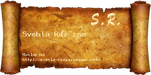 Svehla Rózsa névjegykártya