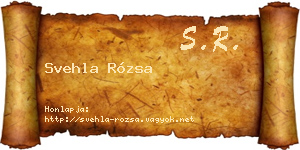 Svehla Rózsa névjegykártya