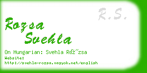 rozsa svehla business card